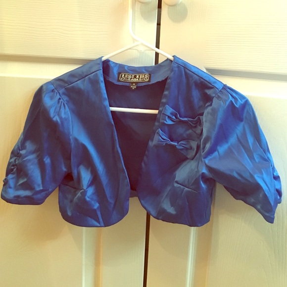Silk-like material royal blue bolero