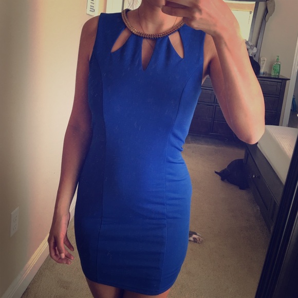 Blue and gold dress