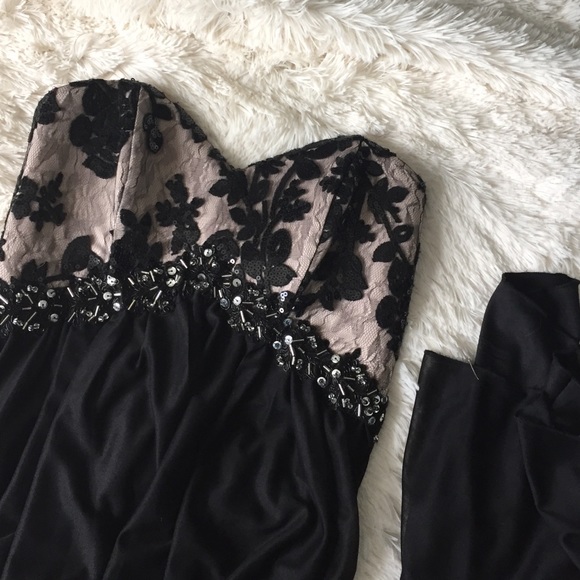 Elegant strapless floor-length empire waist dress