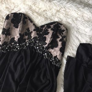 Elegant strapless floor-length empire waist dress