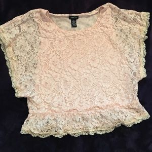 Rue21 Pink Lace Vintage Blouse