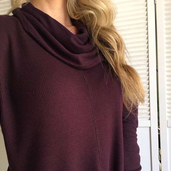 Sold Out • Rich Deep Purple Thermal Cowl Neck - Picture 2 of 4