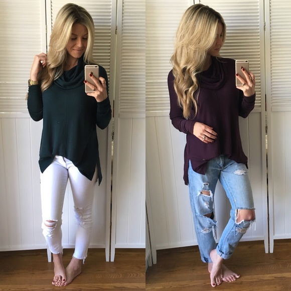 Sold Out • Rich Deep Purple Thermal Cowl Neck - Picture 4 of 4