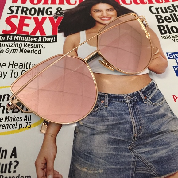 Nasty Gal Accessories - Fashion Rose Gold Mirror Glasses Blogger Style NEW