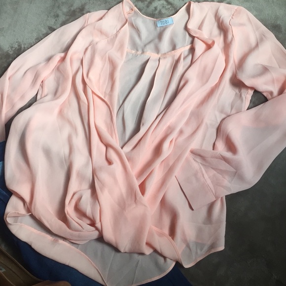 NWOT Tobi Deep V Wrap Blouse - Picture 2 of 3