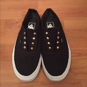 Black vans with gold studs Size 7