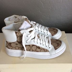 Coach high top white sneakers