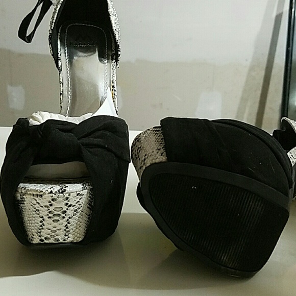 Black/snake print heels