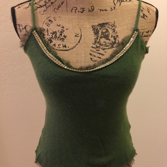 ABS green wool camisole sweater set - Picture 3 of 4