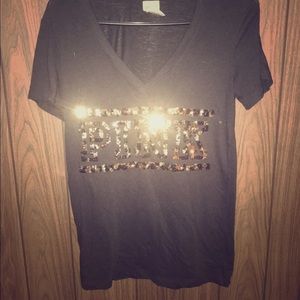 VS Pink cheetah sequin top