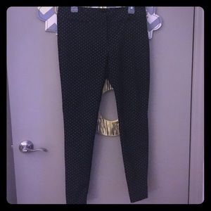 Size 8P Curvy Black Polka Dot Ann Taylor Slacks