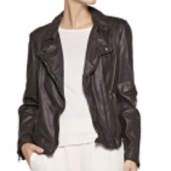 Dark brown leather biker Janet by MUUBA.