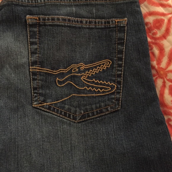 🌚FINAL🌚 LACOSTE Signature Croc Dark Wash Jeans - Picture 2 of 9