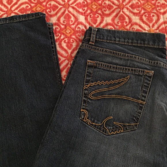 🌚FINAL🌚 LACOSTE Signature Croc Dark Wash Jeans - Picture 3 of 9