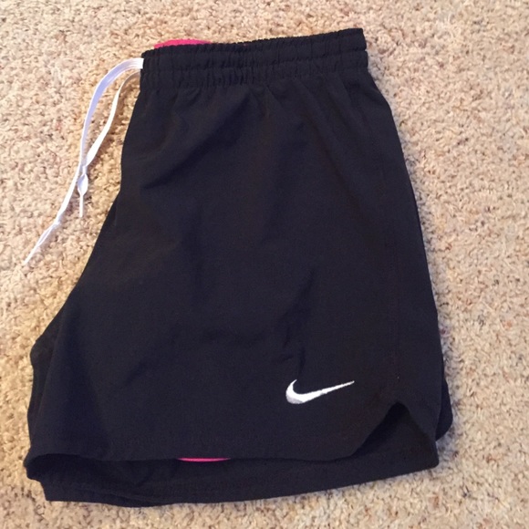 Black Nike shorts w/built in pink spandex