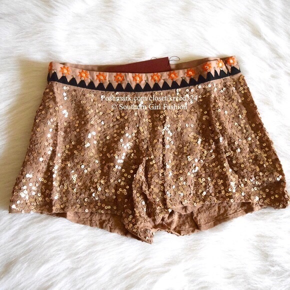 FREE PEOPLE Woven Shorts Intricate Patterned Boho - Picture 7 of 9