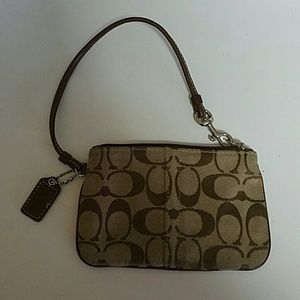 Brown Coach wristlet