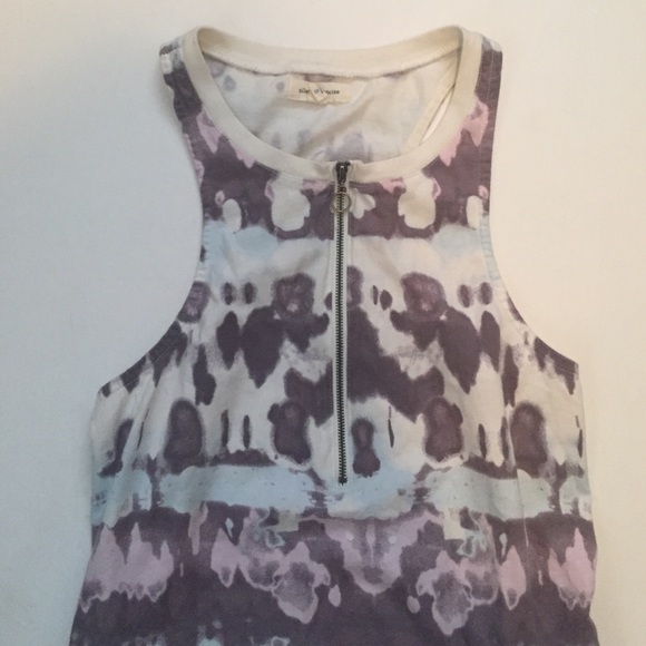 Racerback multi-color tank top with zipper