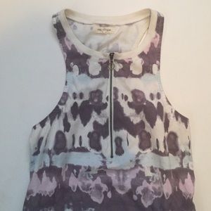 Racerback multi-color tank top with zipper