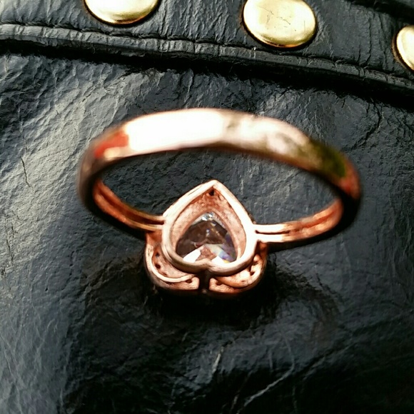 Rose Gold 3 Carat Halo Heart Shaped Ring - Picture 5 of 6