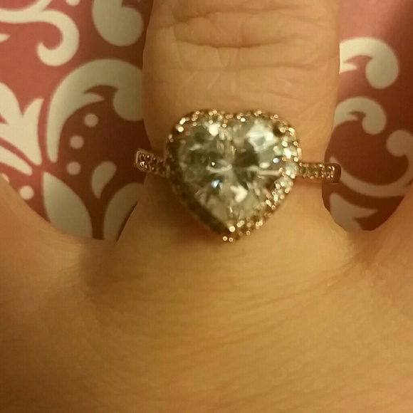 Rose Gold 3 Carat Halo Heart Shaped Ring - Picture 6 of 6