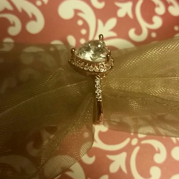 Rose Gold 3 Carat Halo Heart Shaped Ring - Picture 4 of 6