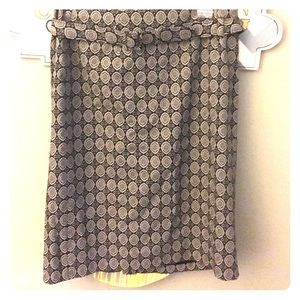 Size 6 Black and Tan Patterned LOFT Skirt