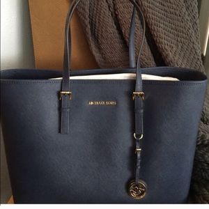 Navy Michael kors tote bag