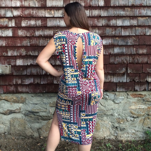 Boutique Patterned Midi Dress - Picture 3 of 4
