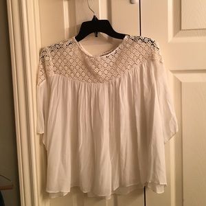 NYT cream colored Zara top