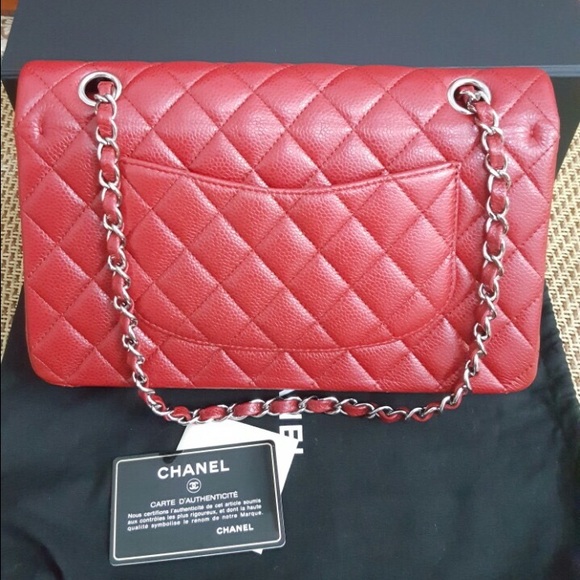 SOLD❌❌Chanel medium double flap Caviar Red SHW - Picture 2 of 4