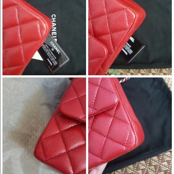 SOLD❌❌Chanel medium double flap Caviar Red SHW - Picture 3 of 4