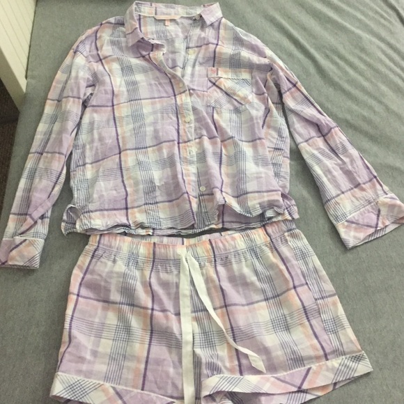 Super Cute VS Purple Plaid Pajama Set!