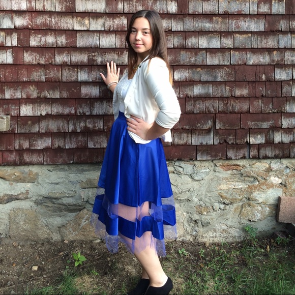 ⬇️Royal Blue Midi Skirt - Picture 3 of 4