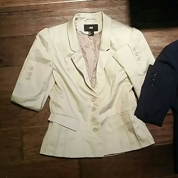 Navy and tan H&M blazers lightly used size 8