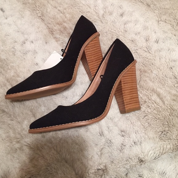 Brand New H&M canvas black heel 37 - Picture 3 of 4