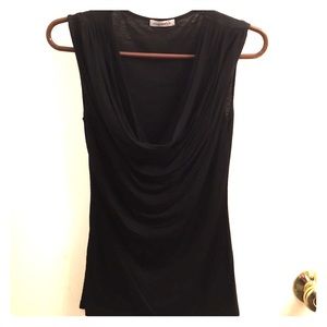 Cowl black tank top