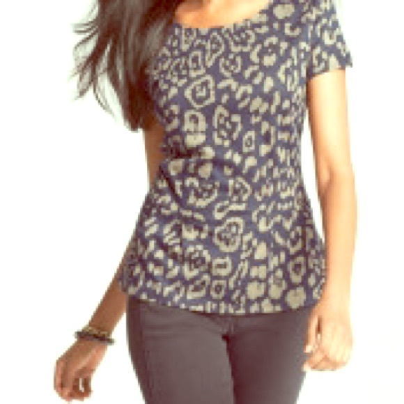Ann Taylor leopard peplum top, EUC, size small
