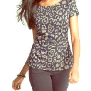Ann Taylor leopard peplum top, EUC, size small