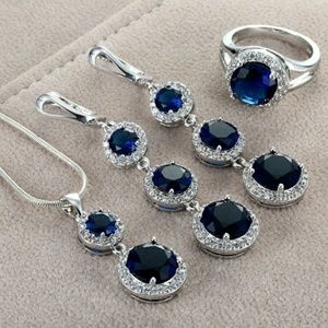 Stunning sterling silver 925 stamps Sapphire set