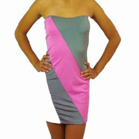 Pink and gray dress