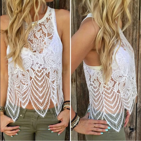 For love & Lemons White lace blouse🍋
