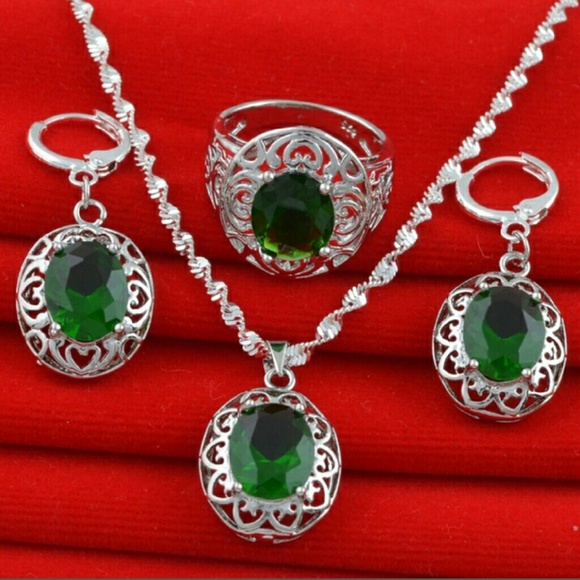 sterling silver 925 stamped jewelry set