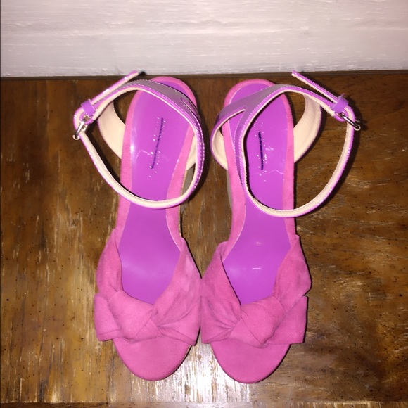 Jimmy Choo suede cork platform wedge heels - Picture 2 of 4