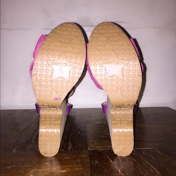 Jimmy Choo suede cork platform wedge heels - Picture 4 of 4