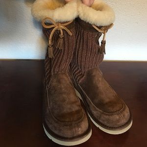 Brown Knit Moccasin Ugg Boots