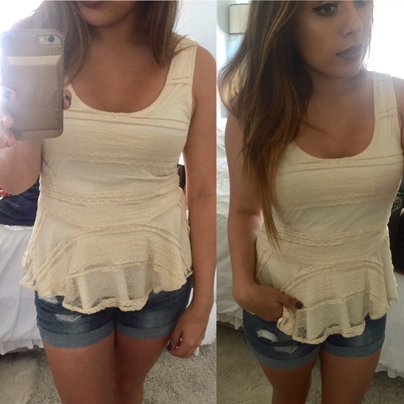 Tops - Cream Lace Top Tops - Cream Lace Top