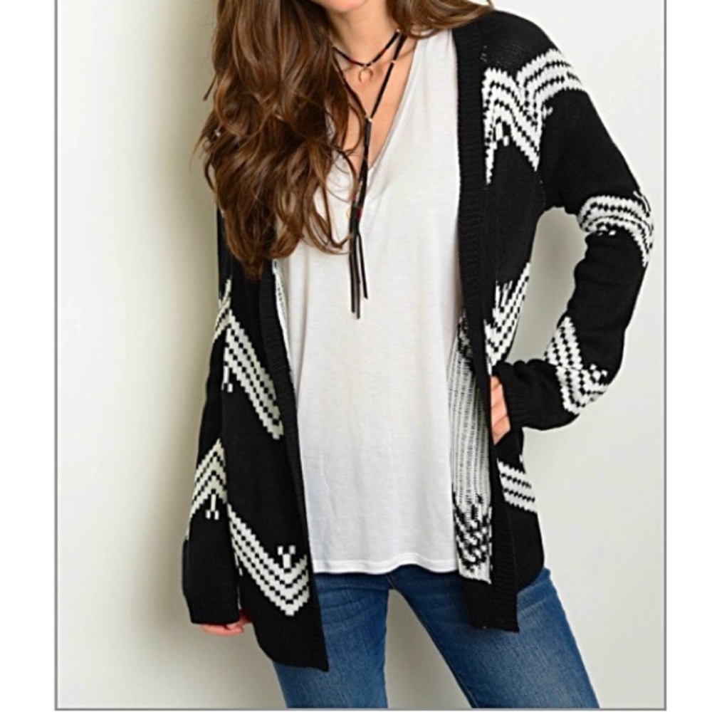 Chic Cozy Chevron cardigan knit sweater 2-4-6 Sold - Picture 5 of 5