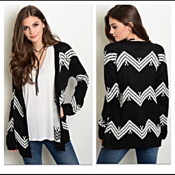 Chic Cozy Chevron cardigan knit sweater 2-4-6 Sold - Picture 2 of 5