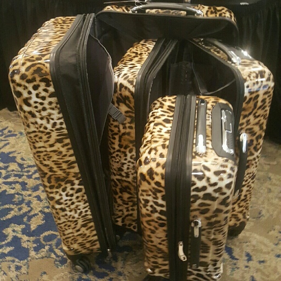 NEW 3Pc LEOPARD LUGGAGE SET